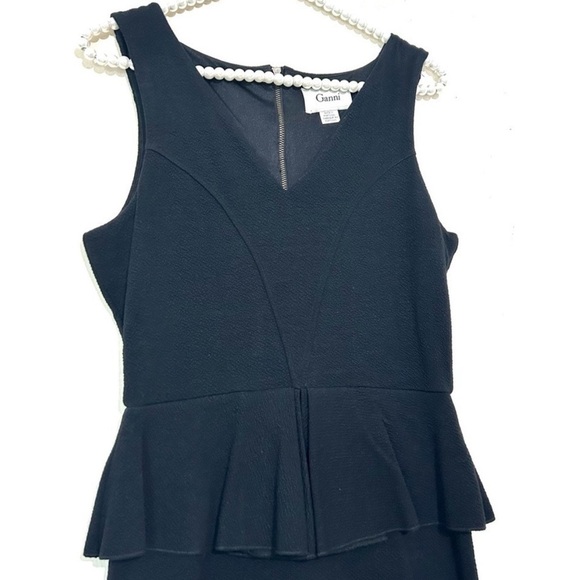 Ganni Miss Marple Peplum Sleeveless Deep Plunge Sheath Dress SIZE SMALL - Picture 5 of 8